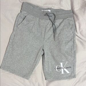Calvin Klein Jeans Gray Logo Sweat Shorts Men’s Size Small Drawstring